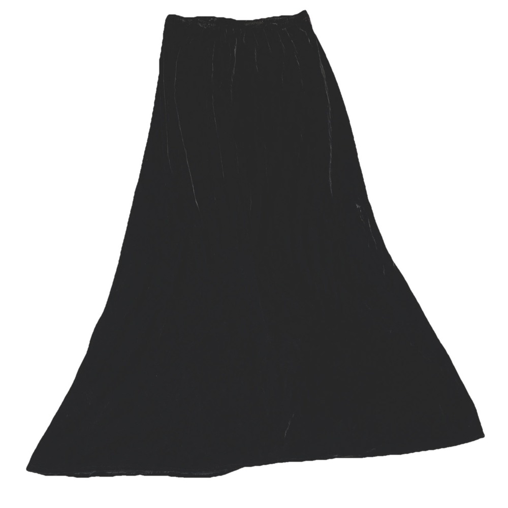 Vintage Black Velvet Long A-line Skirt 37" Long Whimsy Goth Witchy Victorian